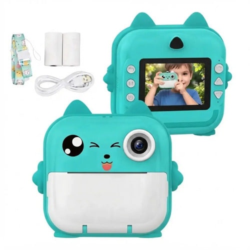 Cámara Instantánea Infantil Impresión Fotos Pantalla Táctil Video Niños Niñas Imprime Juguete Regalo Cumpleaños Recargab