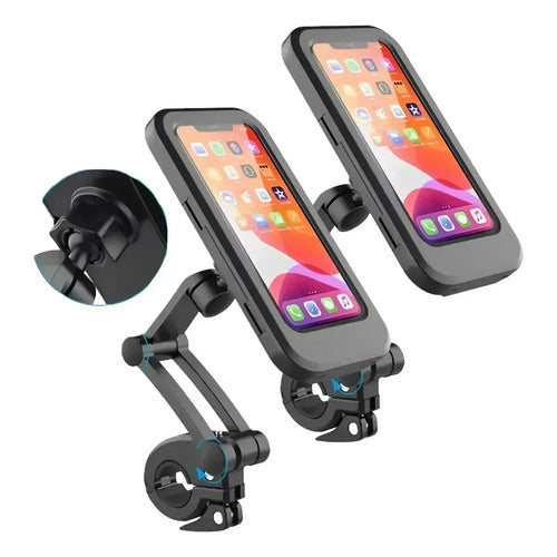 Soporte Celular Moto Vehículo Manubrio Funda Impermeable Bicicleta Giratorio 360 Porta Bici Universal Manillar Teléfono 