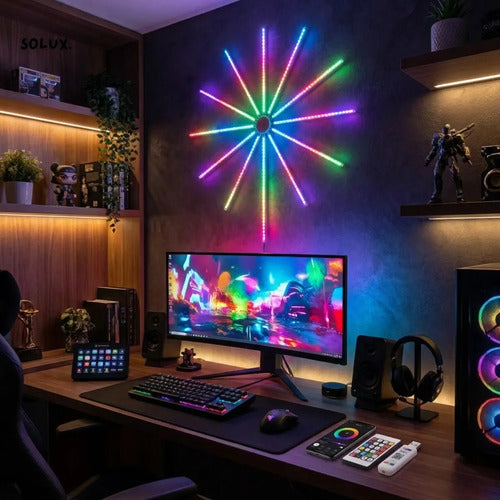 Tira Led Rgb Efecto Fuego Wifi Control Remoto Smart Life Luces Decoración Llamas Chimenea Artificial App Celular Ambient
