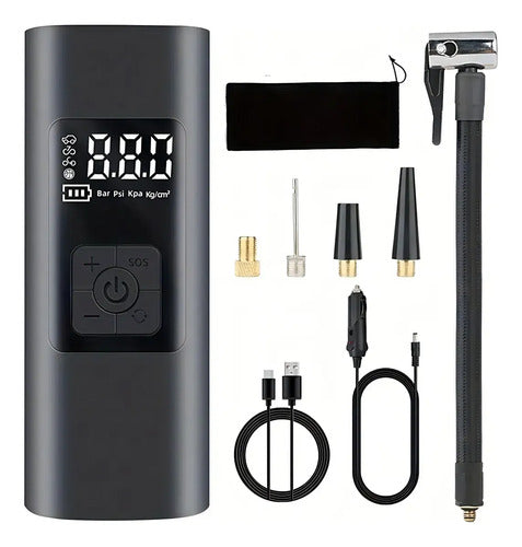 Compresor Inflador Aire Portatil Auto Moto Bicicleta 12v Monofásica Compresora Inflar Neumaticos Llantas Ruedas Cubierta