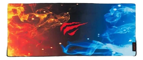 Mouse Pad Gamer Havit Xl Antideslizante, De Tela Y Goma, Negro Y Rojo Black/red