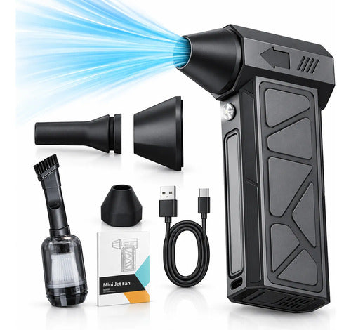 Mini Soplador Turbo Portatil Luz Led Limpieza Polvo Barberia Corte Pelo Cabello Teclado Electronica Precision Visibilida