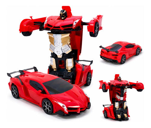 Auto Transformer A Control Remoto Se Transforma En Robot Transformer Rojo