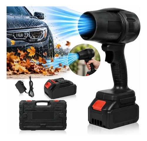 Soplador Mano Inalámbrico Recargable Secado Auto Hojas Polvo Sopladora Secador Coche Vehículo Moto Carrocería Sopletear 