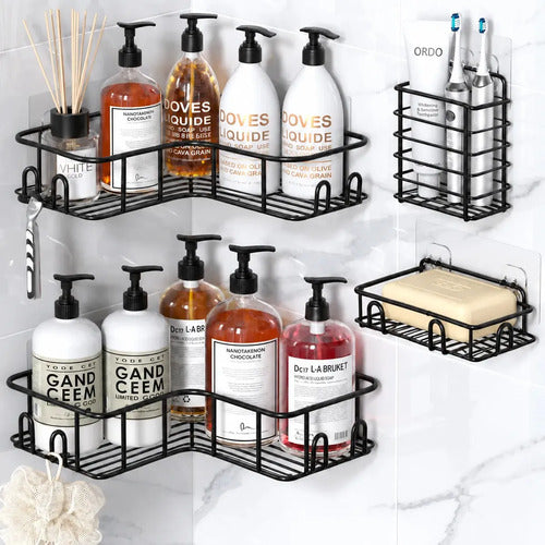 Organizador Baño Ducha Pared Adhesivo Metal Estante Repisa Canasto Estantería Accesorios Moderno Ahorra Espacio Rack Jab