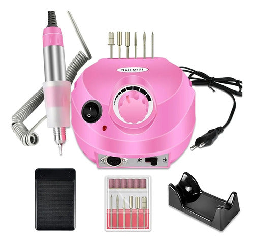 Torno Pulidor Electrico Profesional Manicura Uñas Podologia Rosa