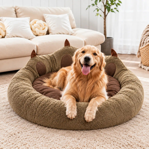 Cama Cucha Colchon Perro Gato Mascota Lavable Cachorro Marrón