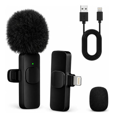 Microfono Solapero Lightning Para iPhone Con Clip Compacto Negro