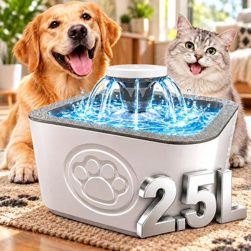 Bebedero Fuente Gato Perro Mascota Automatico Agua Fresca Gris