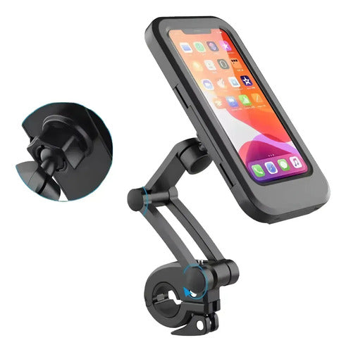Soporte Celular Moto Vehículo Manubrio Funda Impermeable Bicicleta Giratorio 360 Porta Bici Universal Manillar Teléfono 