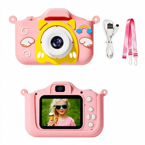 Cámara Infantil Digital Recargable Usb Niños Niñas Fotos Videos Juguete Regalo Cumpleaños Pantalla Selfie Mini Portátil 