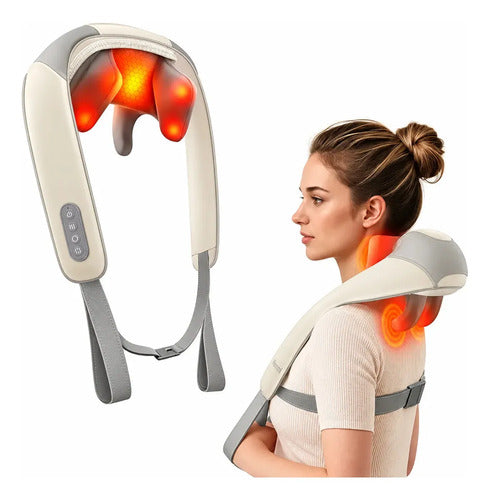 Masajeador Eléctrico Shiatsu Solux Con Calor Infrarrojo Para Cuello Y Hombros Negro