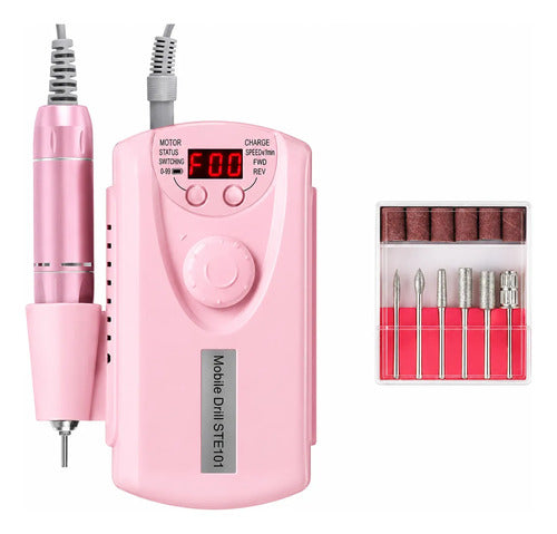 Pulidor Torno Profesional Para Manicura Pedicura Accesorios Rosa