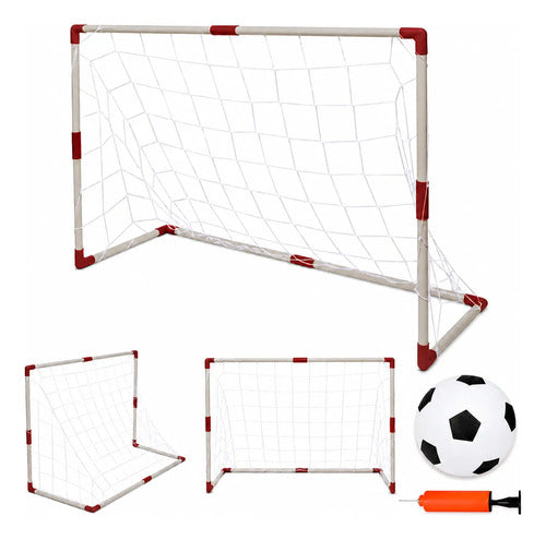 Arco De Futbol Infantil Con Pelota Y Inflador Para Niños Blanco