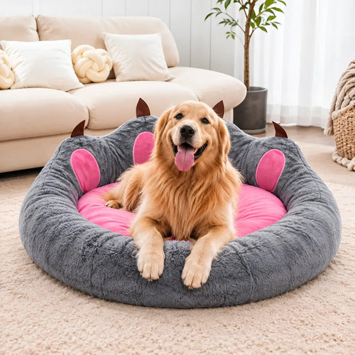Cama Cucha Colchon Perro Gato Mascota Lavable Cachorro Gris Oscuro
