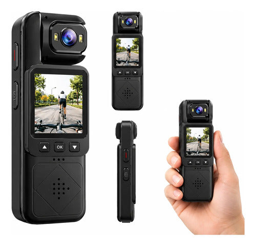 Cámara Digital Deportiva De Mano 1080p Wifi Giratoria 330° Negro