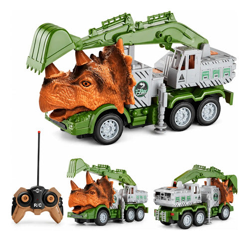 Juguete Dinosaurio Camión Excavadora Control Remoto Niños Excavadora