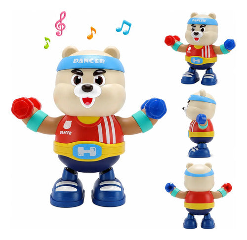 Oso Peluche Bailarín Musical Interactivo Con Luces Niños Celeste