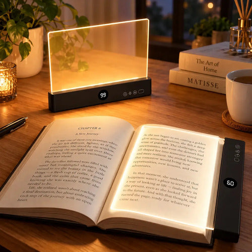 Lámpara Mesa Luz Libro Lectura Led Recargable Portátil Noche Usb Cama Velador Veladora Decorativa Regulable Brillo Inten